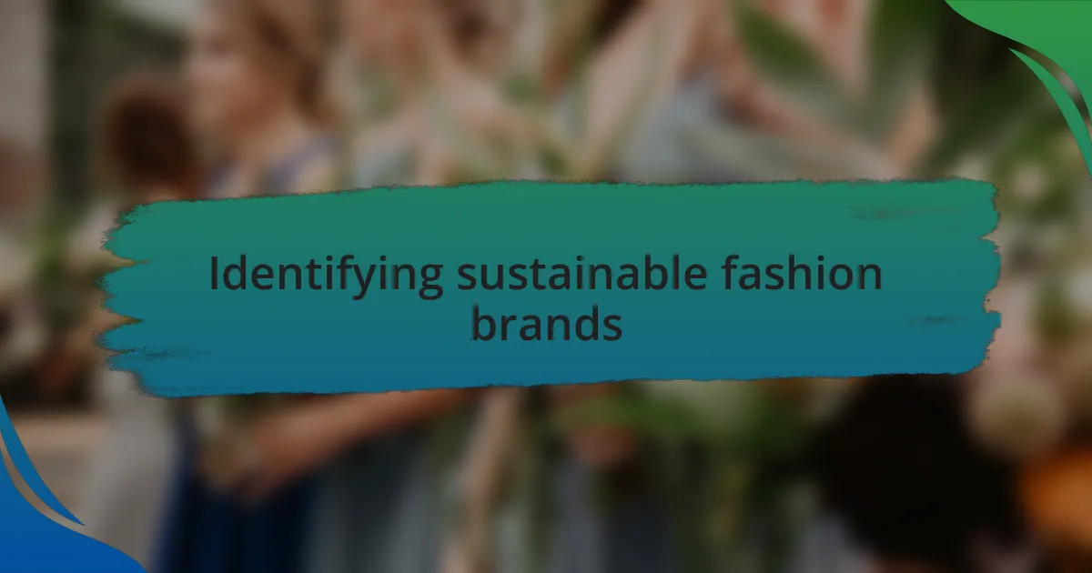 Identifying sustainable fashion brands