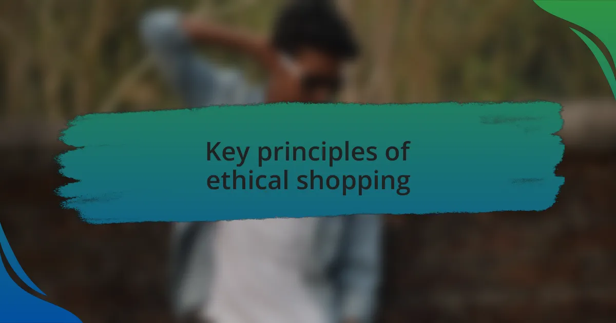 Key principles of ethical shopping