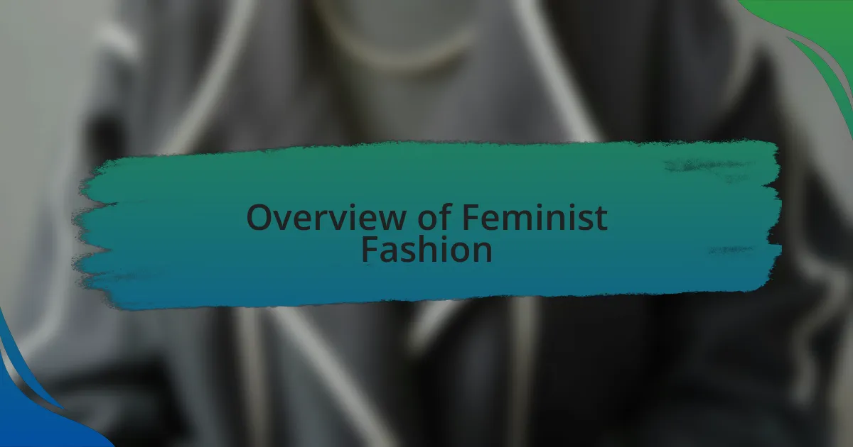 Overview of Feminist Fashion