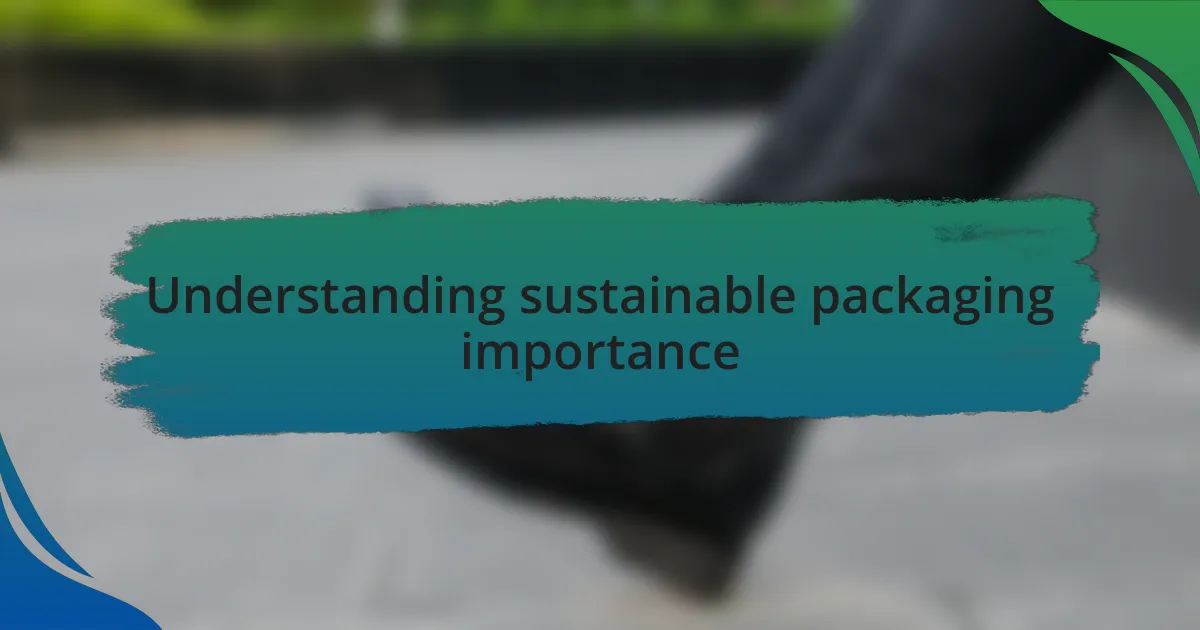 Understanding sustainable packaging importance